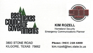 East Texas Council of Governments as a Homeland Security Emergency Communications Planner 