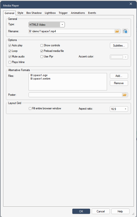 DialogBox for Video Pages