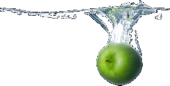 Picture of Apple falling into water Picture of Apple falling into water